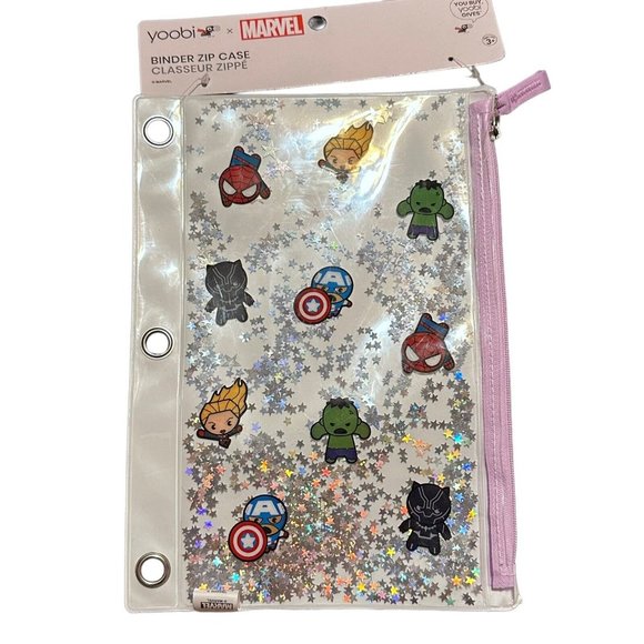 Marvel Binder Zip Pencil Case Black Widow Squishy Pen Erasers SpiderMan - Picture 4 of 6